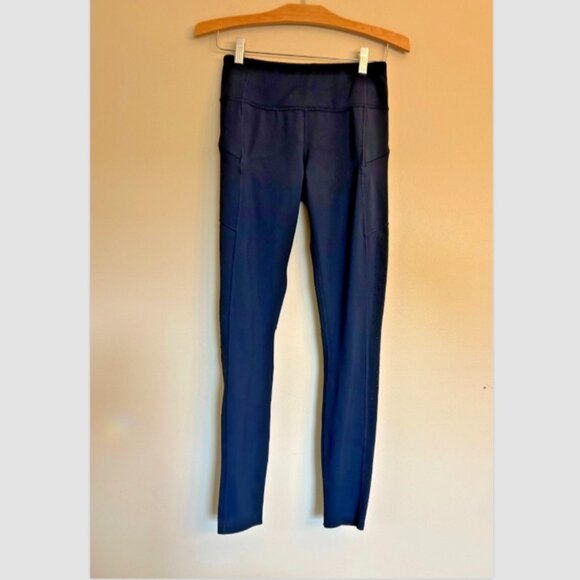 Athleta Women's Leggings Blue Pockets Size Small Tall - Size ST Mesh Panel - Picture 16 of 16